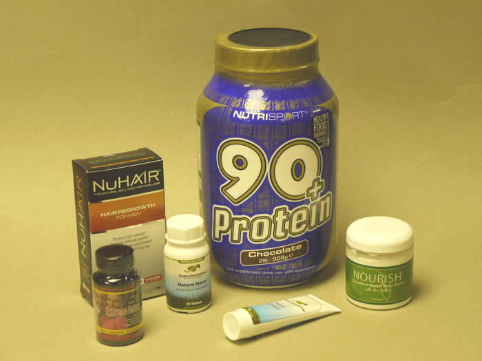 Some of the large range of natural products to help you keep fit and healthy.