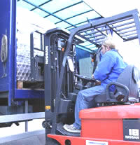 Our clients' goods are shipped straight to us from their suppliers. We have plenty of space and suitable equipment to handle the unloading of articulated lorries.